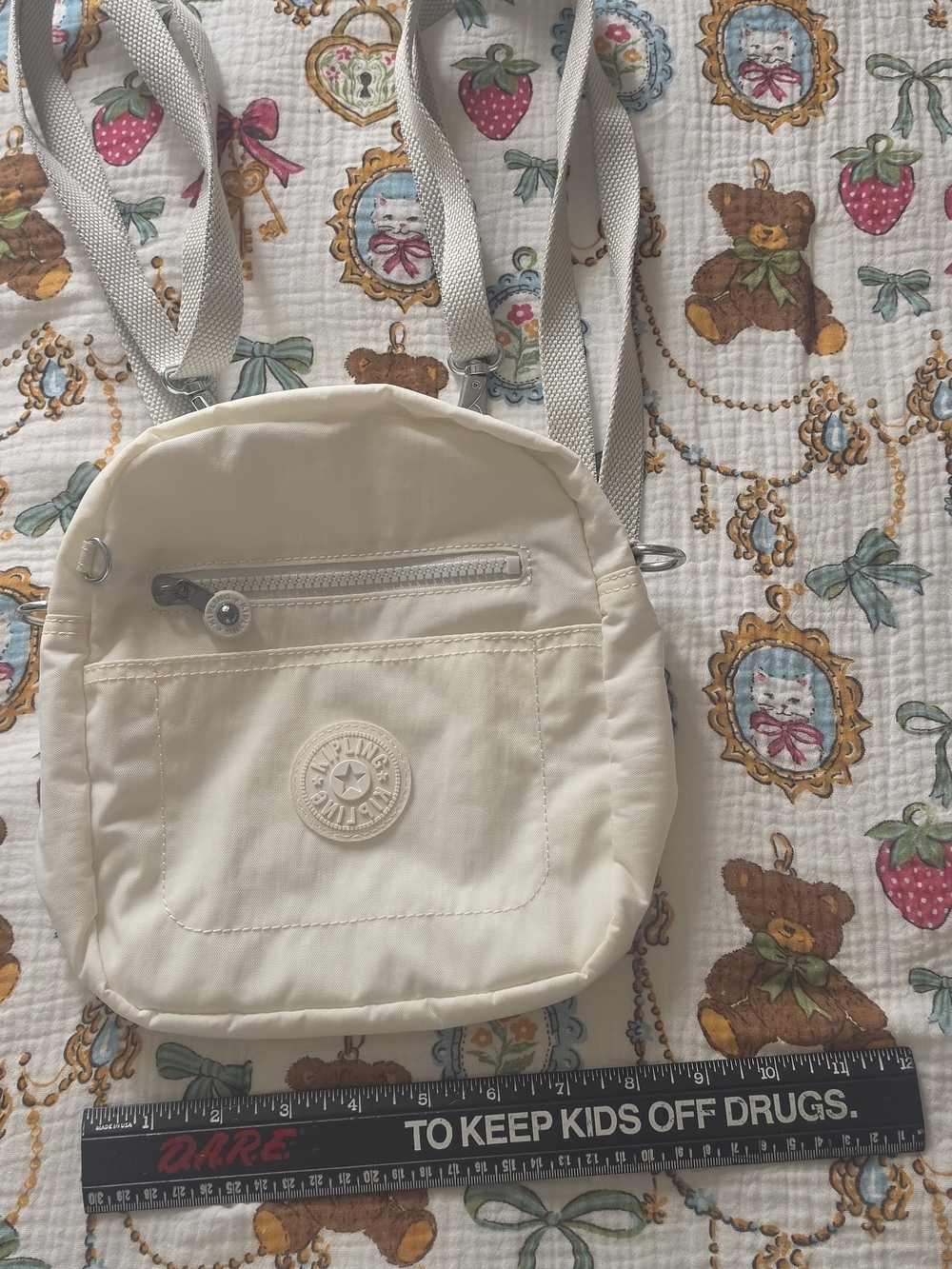 Kipling Cream Mini Backpack Crossbody